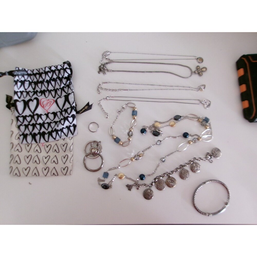 BRIGHTON Jewelry Lot Bracelet Necklace Ring Keyring Retired 12 pc
